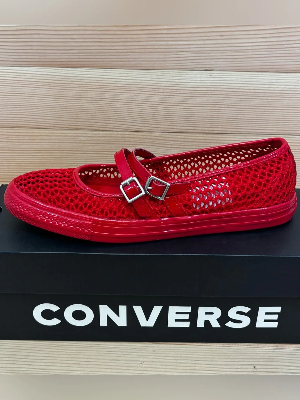 Converse Chuck Taylor All Star Dainty Mary Jane Knit Red A16568C CTAS Woman’s 9 - Picture 1 of 6